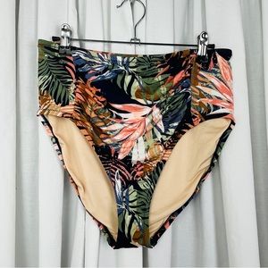 NWOT Garnet Hill Tropical High Waisted Swim Suit Bottoms